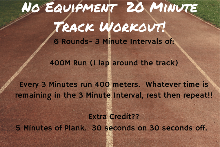 20 Minute No Equipment Track Workout